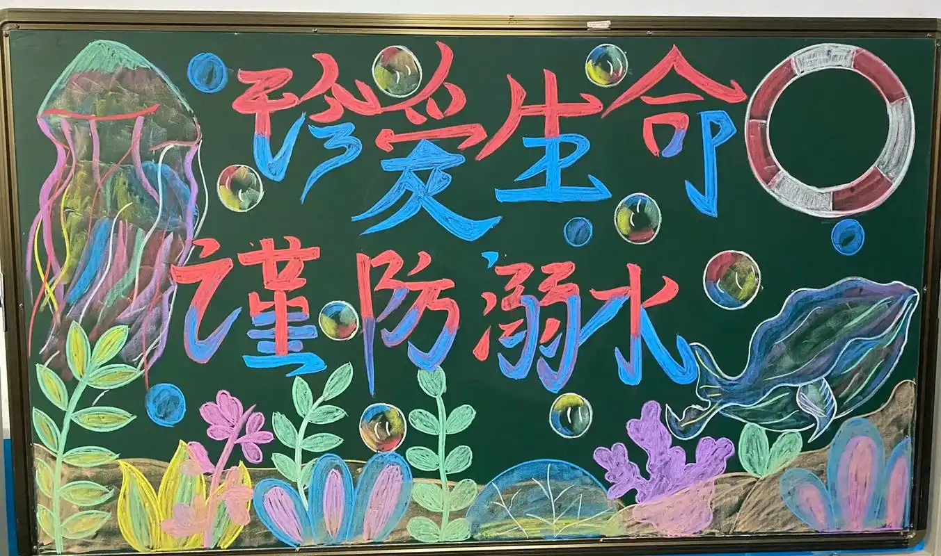 防溺水黑板报.#黑板报粉笔画 #防溺水 #防溺水教育 #防溺 - 抖音
