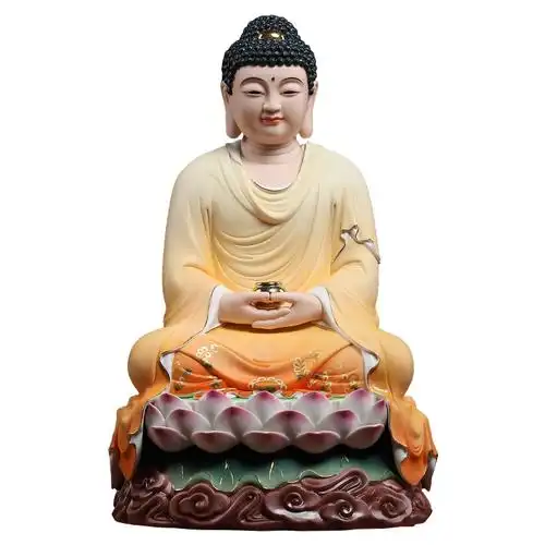 戴玉堂如来佛供奉居家佛像释迦牟尼佛祖如来陶瓷祥云摆件