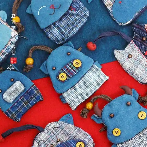 钥匙包布艺女抽零钱小包卡套二合一通用创意钥匙包