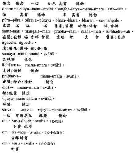 《一切如來稱讚雨寶陀羅尼》(梵字講義檔)雨宝陀罗尼!