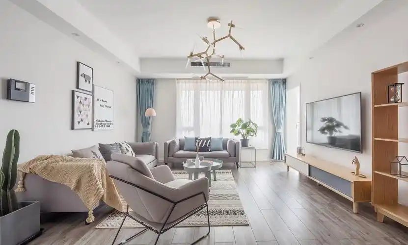 128平北欧风客厅装修效果图