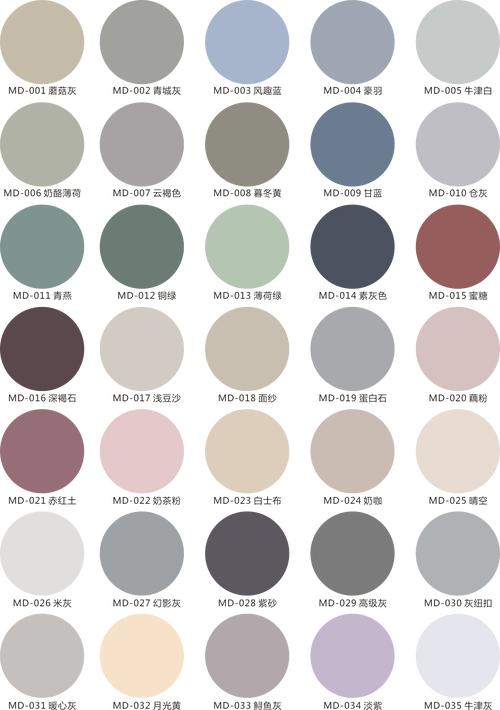 莫兰迪高级灰色系|家居设计流行色诺莱斯克色卡_诺莱斯克艺术涂料
