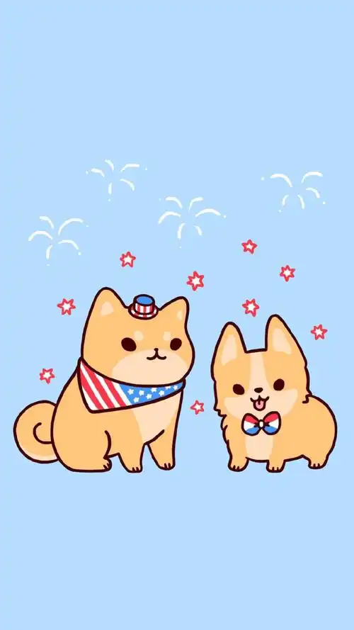 软萌可爱卡通狗狗图片手机壁纸