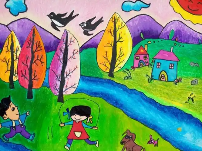 张雅淇《多彩的春天》 指导教师:朱春蕾