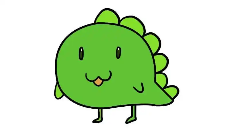 绿色恐龙小怪兽简笔画