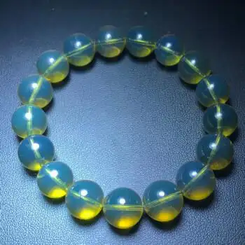 琥珀净水蓝珀手串 11mm单圈金蓝男女士 天空蓝小手 图片色【图片 价格