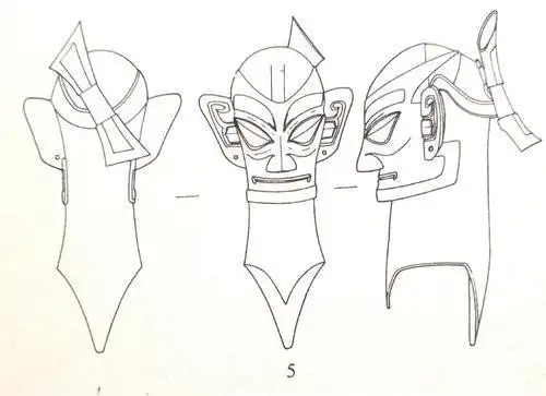 三星堆青铜面具儿童简笔画