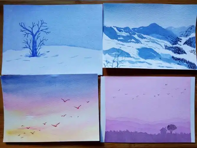 水彩风景入门临摹练习