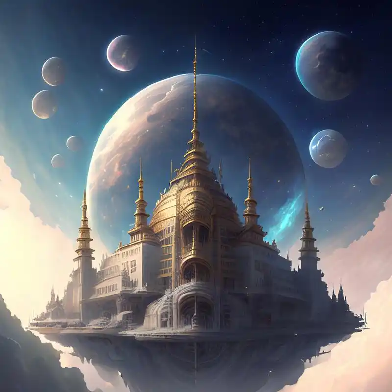 【天宫】 文心一格生成的ai图! 这个天宫好像不是孙悟空去的那个!