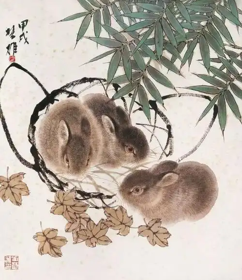 一大波国画小动物母猴怀里的小猴子太萌了