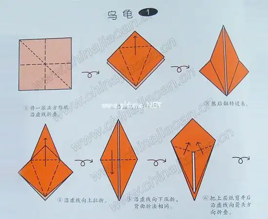 幼儿折纸教案:乌龟1