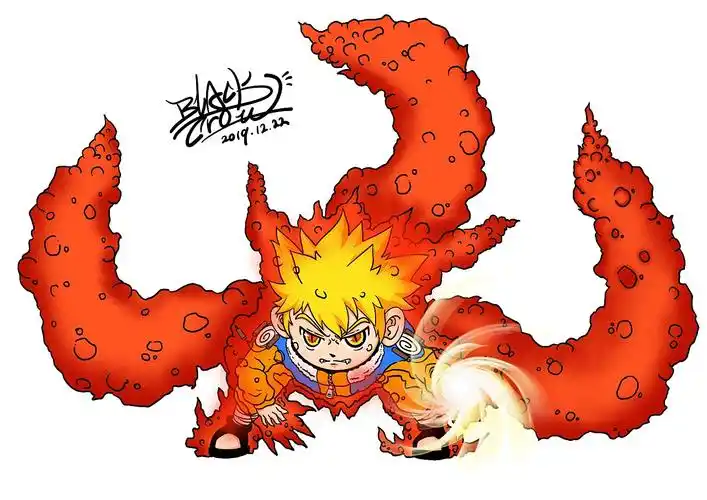 火影忍者三尾鸣人同人绘画