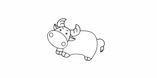 卡通水牛简笔画步骤教程,图片,简笔画-学笔画
