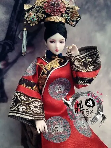 【鼎魂轩】可儿/obitsu六分娃 古装头饰 仿甄嬛传纯元皇后小旗头