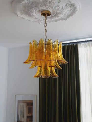 美式乡村复古琥珀色吊灯vintage中古民宿丹麦设计师玻璃客厅灯