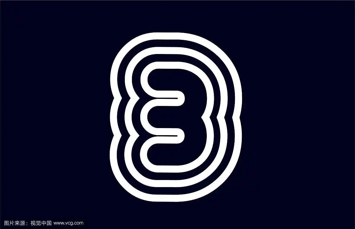 黑白数字3标志公司图标设计