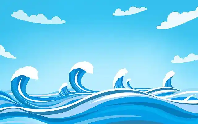 卡通海浪插画jpg夏天海边