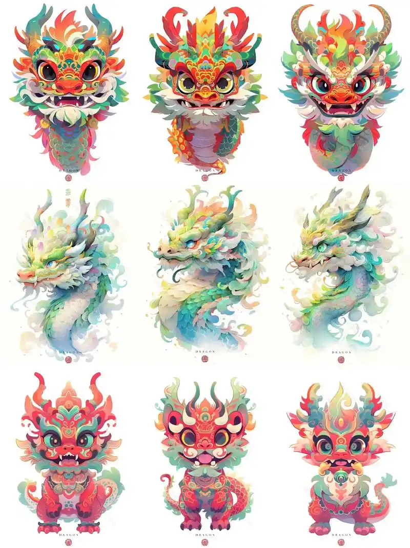 新国潮,中国龙/龙头插画.#国潮风 #中国龙 #真龙大地现真 - 抖音