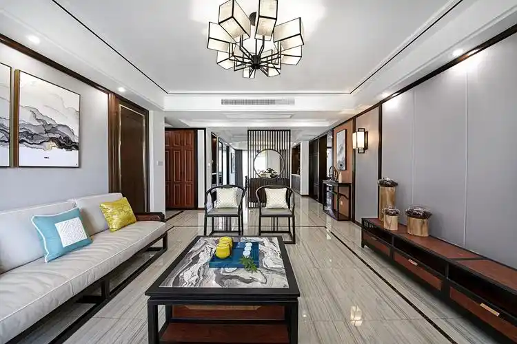 平新中式装修客厅效果图 中式客厅效果图 130﹐新中式客厅装修效果图