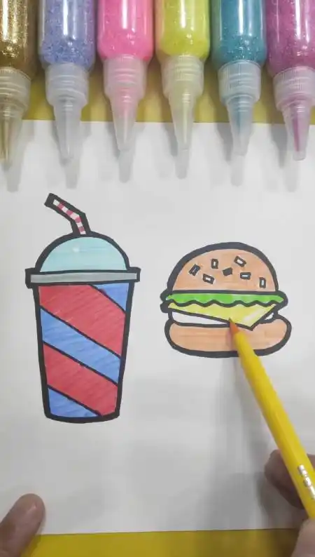 彩色的可乐简笔画教程 简笔画图片大全-普车都