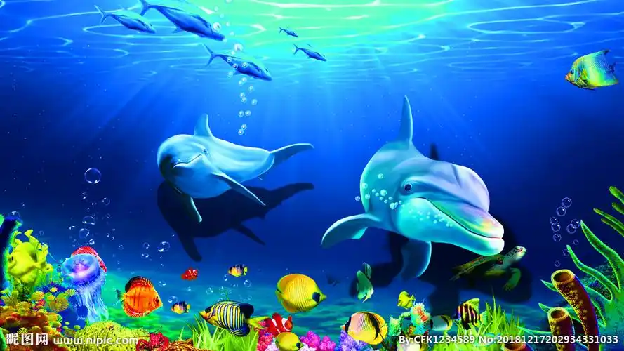 水下世界3d立体海底世界背景墙图片