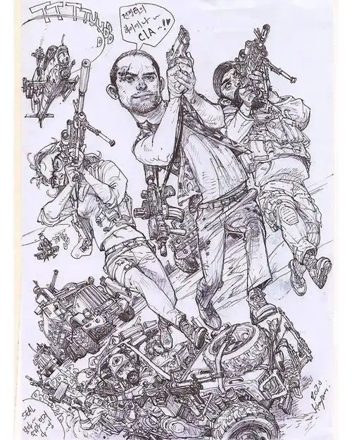 每天坚持画12个小时,"速写之神"金政基的无草稿速写