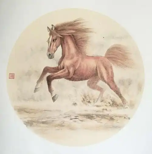 贺兰山工笔画基地,工笔画动物系列之二~马