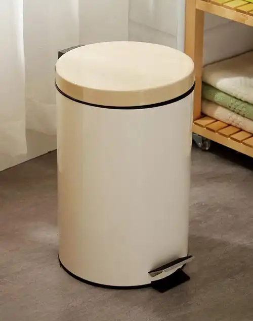 12升米白色圆形收纳桶