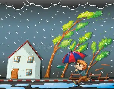 夜晚下雨太阳伞图片