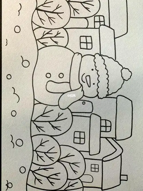 简笔画  #画画  #画画的日常  #我这边下雪了你们下雪了吗  #冬天