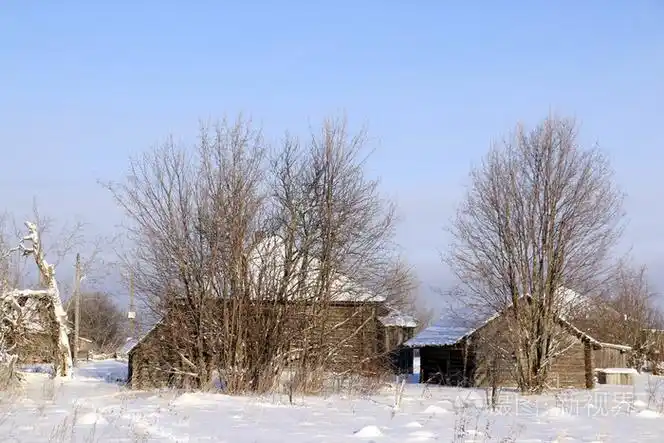 在一个冬天的日子和雪的村庄