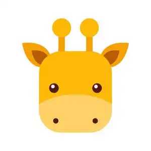 可爱的长颈鹿动物图标照片