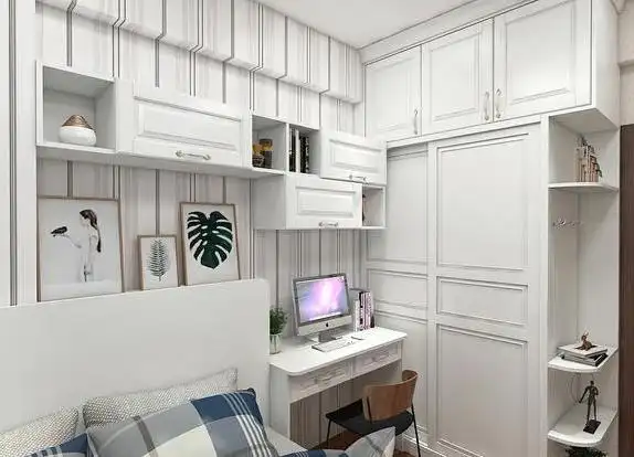 5. 卧室装修效果图衣柜加书柜