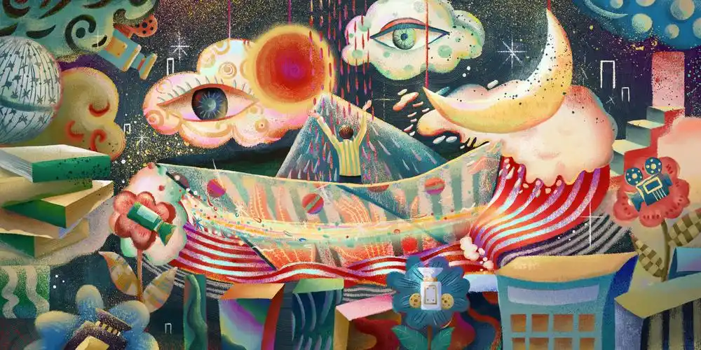 另一个世界_抛弧线女1027__插画师作品_涂鸦王国gracg.com