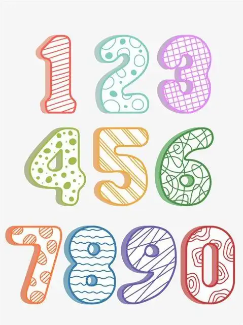1到10数字形象图