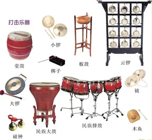 打击乐器 堂鼓,小锣,梆子,板鼓,云锣,大锣,碰钟,民族打鼓,民族排鼓