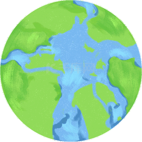 地球日卡通绿色的地球转动