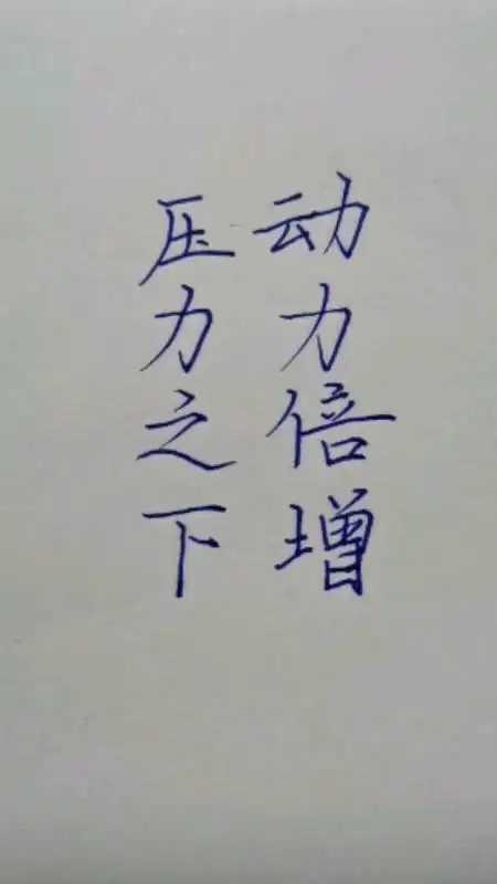 手写文字#有压力才有动力!