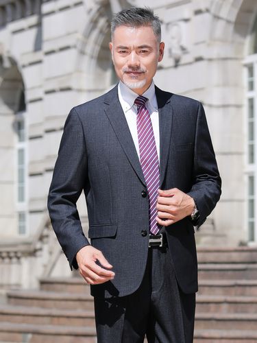 恒源祥高端品牌中年西装男套装爸爸商务休闲宽松中老年西服男士职业