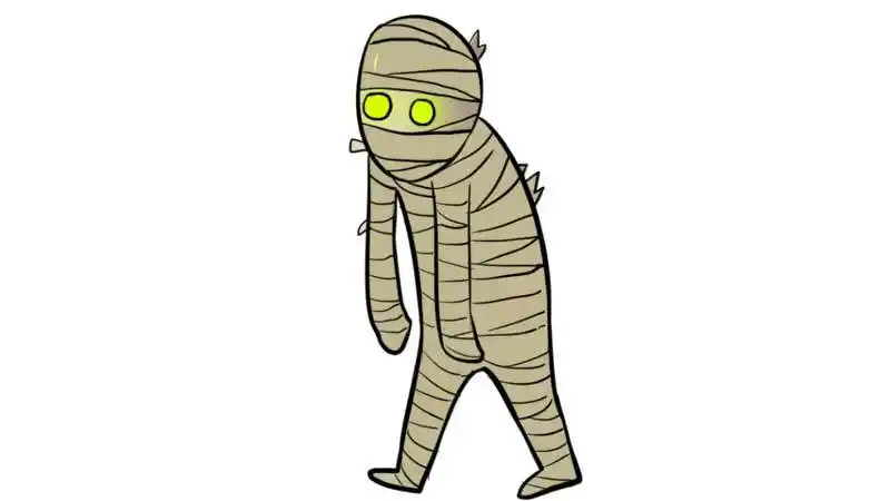 万圣节木乃伊简笔画