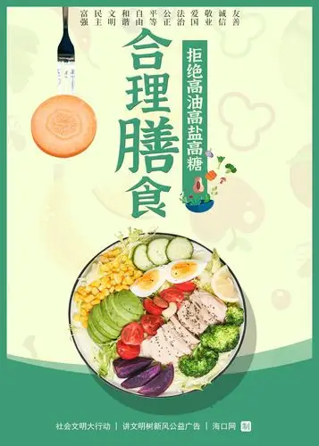 公益广告合理膳食拒绝高油高盐高糖