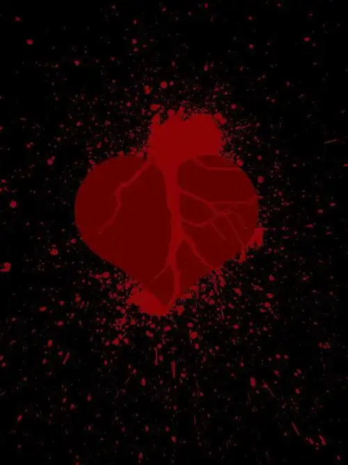 破碎的心,破碎的心与飞溅的血液,矢量图像的插图