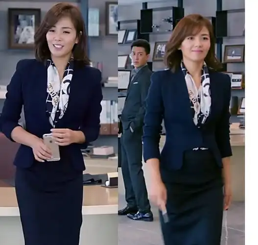 欢乐颂刘涛安迪明星同款西装 藏青色时尚个性潮流气质修身外套女