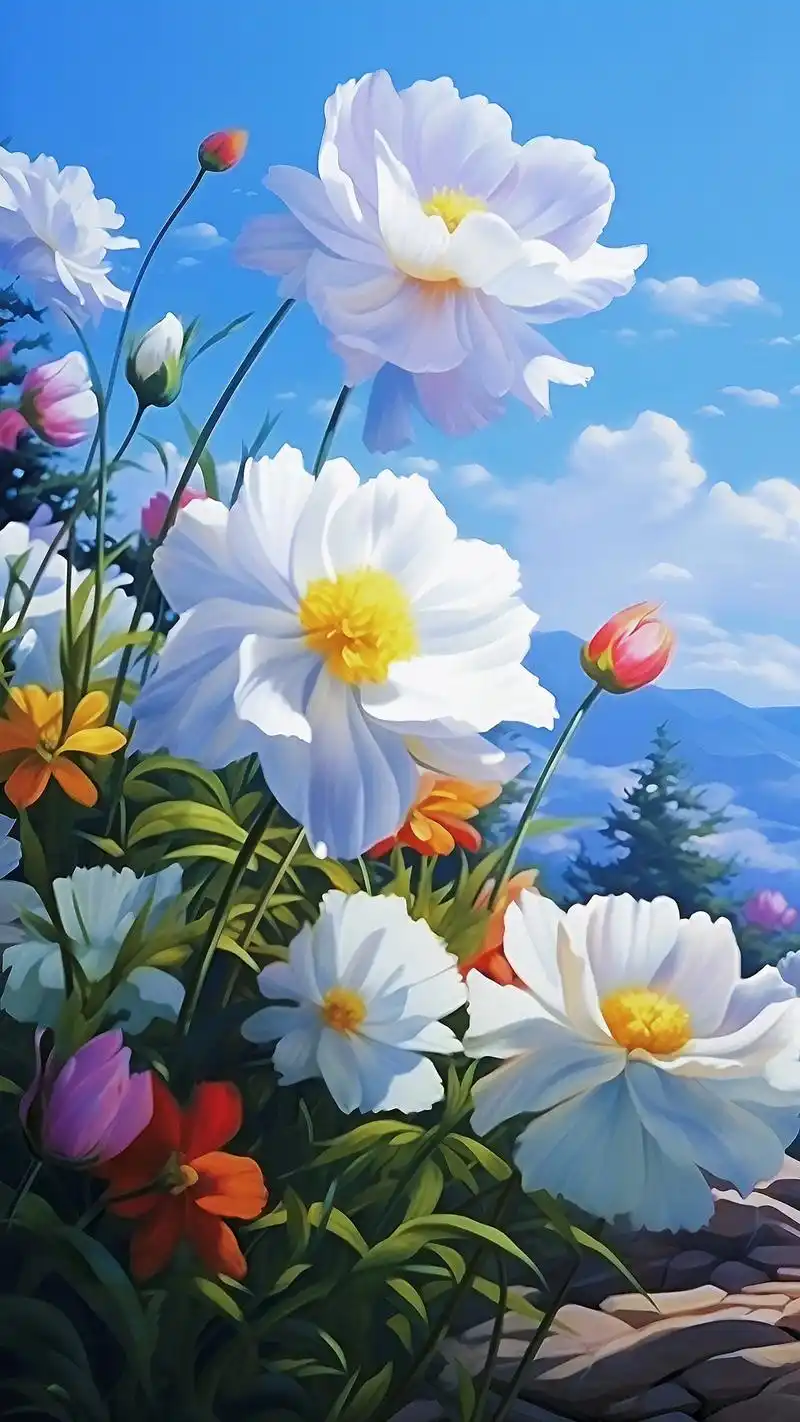 在这个阳光明媚的清晨,绚烂的花朵在大自然的拥抱下 - 抖音