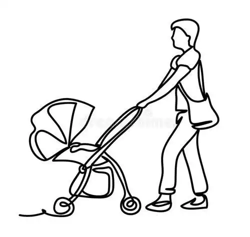 老人推车的简笔画 简笔画图片大全-蒲城教育文学网