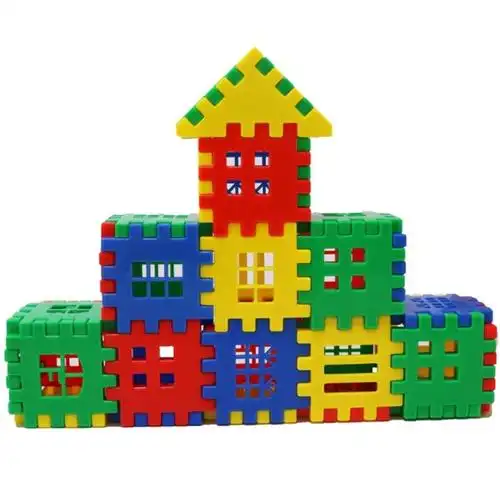 7岁儿童拼插积木大号塑料拼插拼搭积木幼儿园桌面玩具350克袋装