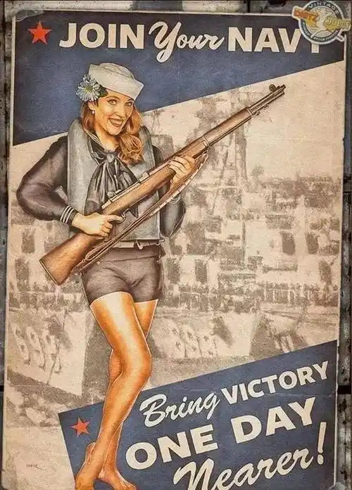 二战时美国征兵海报:让美国小伙看的脸红!_日本_美军_军队