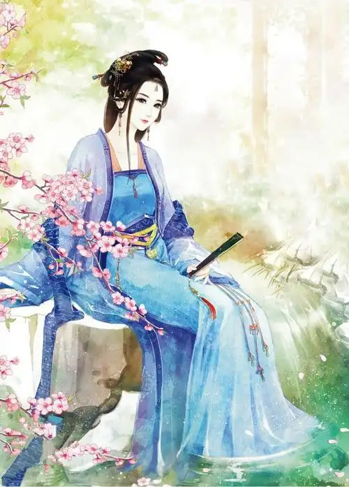 插画古装图片漫画 古风国画美女古装古代动漫人物唯美国画人物古装