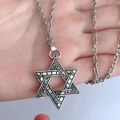 日韩张杰同款六芒星项链男士潮嘻哈项饰个性吊坠长款配饰时尚饰品
