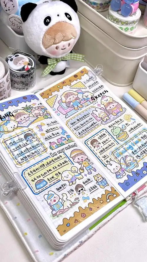 抓住五月的尾巴开箱阿卓新品|黄蓝双色手帐排版